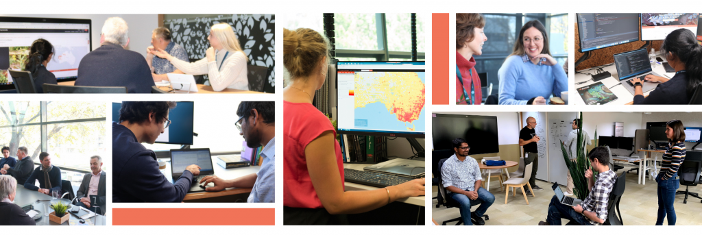 images of staff working and socialising together